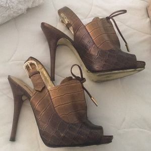 Marciano bronze high heels